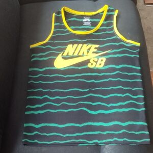 Nike Boys Nike Skateboarding Tank Top - Black, Green, and Yellow
